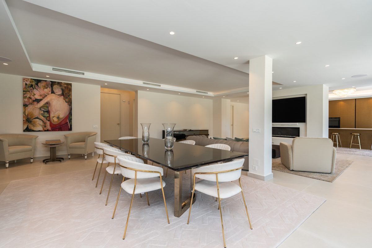 View between the living and dining areas