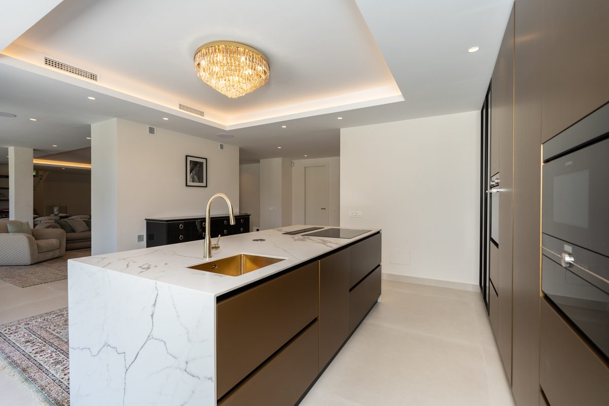 Marble kitchen island