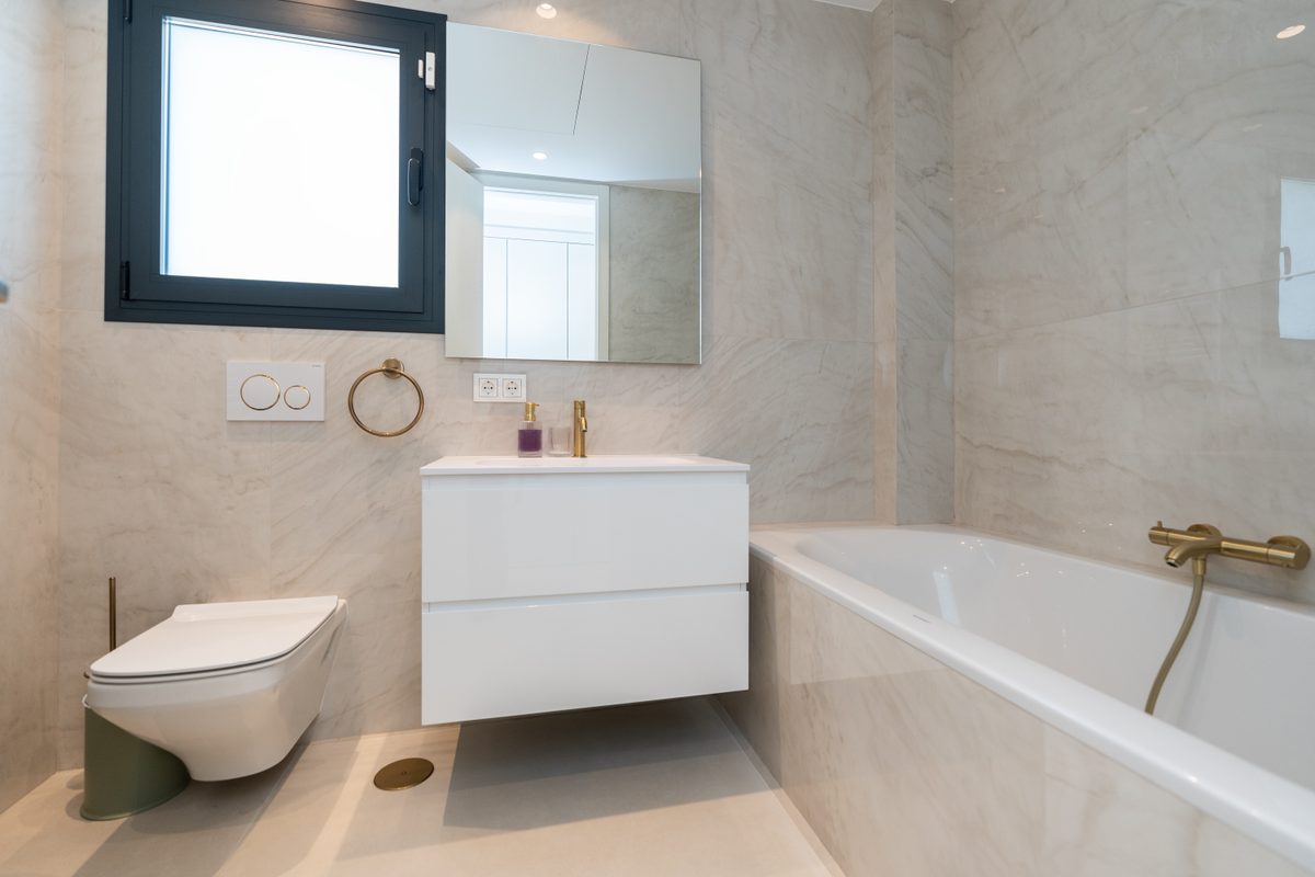Family bathroom with bath
